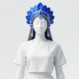 crop top, shaman mage mage wearing royal blue indian headdress, digital concept art illustration by ilya kuvshinov and artgerm, vogue japan women's fashion beauty celebrity magazine, chanel makeup, john singer sargent, impressionist oil on canvas painting, trending on artstation, intricate