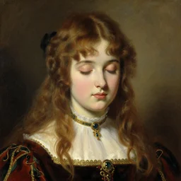 a detailed royal portrait of am pretty anime girl, eyes closed, uplight, painting by gaston bussiere, craig mullins, j. c. leyendecker