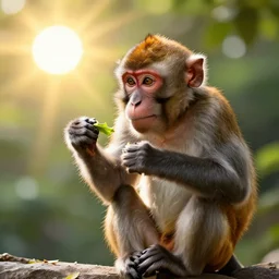 monkey is accidently eating the sun and embarrassing