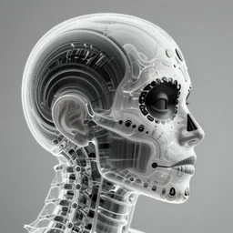 dreamy black and white spinal ribbed profile face portrait detail of day of the dead hispanic style beautiful cyborg, highly detailed, intricate trnaslucent ivy jelly ornate, poetic, translucent roses ornate, 3 d render, digital art, octane render, 8 k artistic photography, photo - realistic, by dora maar