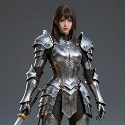 female warrior with metal falcon armour, highly detailed, 4k, HDR, smooth, sharp focus, hyper realistic, high resolution