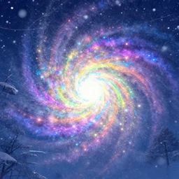 beautiful picture of a magical lights glowing different colours everywhere in the centre of blizzard, fantasy art, trending on artstation, cgsociety, nice composition, great fantasy mood