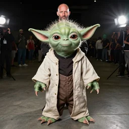 jason statham cosplaying as yoda, dragoncon, flash photography, full length, full resolution, 3 5 mm, f / 2. 8
