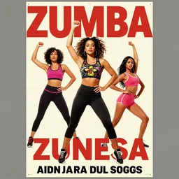 1970s zumba fitness art poster
