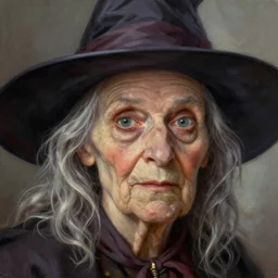 A beautiful close-up of an old witch, digital art by Edward Hopper, vibrant color scheme, highly detailed, in the style of romanticism, fine Art, high detail, great lighting, 8k resolution, masterpiece, concept art, illustration, clear eyes, soft lighting, soft details, painting oil on canvas, octane render, HDR, trending on artstation, 4k, 8k, HD