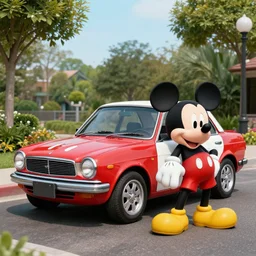 car mixed with mickey mouse