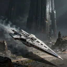 concept art, a gigantic spear - shaped starship plowing through space, approaches the system, huge and megalithic, frightening and creepy atmosphere, scifi, digital painting, artstation, concept art, smooth, sharp foccus ilustration, artstation hq