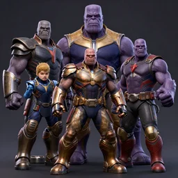 4 k hd, high detail photograph of thanos fighting avengers, shot with sigma f / 4. 2, 2 5 0 mm sharp lens, wide shot, consistent, volumetric lighting, high level texture render
