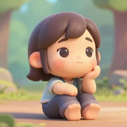 daydreaming in mini cute style, highly detailed, rendered, ray - tracing, cgi animated, 3 d demo reel avatar, style of maple story and zootopia, maple story,, soft shade, soft lighting