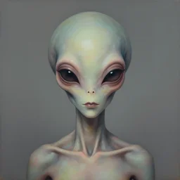 surreal portrait of alien, artwork by Daniel Merriam,