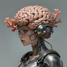 cyberpunk coral brain goddess, highly detailed, digital painting, trending on artstation, concept art, sharp focus, illustration, art by artgerm and greg rutkowski and magali villeneuve