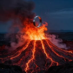 benjamin netanyahu throwing a ring into an active volcano, ambient lighting, dynamic lighting, rich colors, digital art, highly detailed, trending on artstation, by greg rutkowski