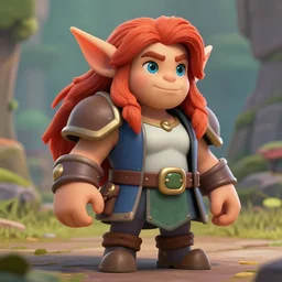 beautiful redhead girl orc, clash royal style characters, unreal engine 5, octane render, detailed, cinematografic, cinema 4 d