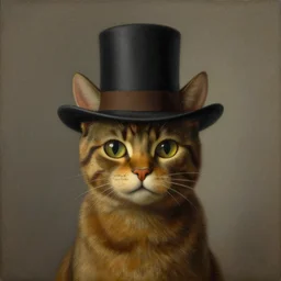 cat with a hat, masterpiece painting by rene magritte