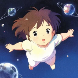 dithered portrait of a young girl floating in space, colorful, cute face by ilya kuvshinov, yoshinari yoh, makoto shinkai, katsura masakazu, dynamic pose, mads berg, kyoani, rounded eyes, illustration, anime poster, anime visual, halftones