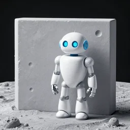 3 d perspective scene of wall - e robot on the surface of the moon touching a glass dome with a red rose growing inside it. oldschool low resolution pixelart