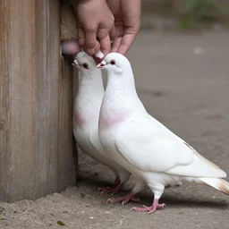 Milking a pigeon