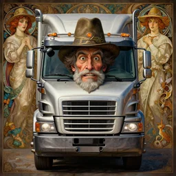 perfectly - centered - portrait of a crazy truck driver, intricate, highly detailed, digital painting, artstation, concept art, smooth, sharp focus, illustration, unreal engine 5, 8 k, art by artgerm and greg rutkowski and alphonse mucha