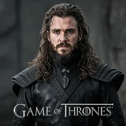 kit harington with a long!!!!! beard!! on game of thrones, promotional image, tv still frame