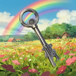 a wholesome animation key shot, a land of milk and honey, rainbow in the background, colourful, studio ghibli, pixar and disney animation, sharp, rendered in unreal engine 5, anime key art by greg rutkowski, bloom, dramatic lighting