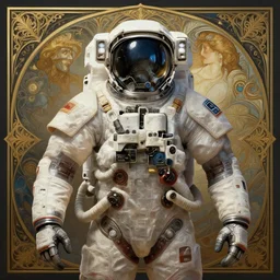 symmetry!! portrait of an astronaut, horizon zero dawn machine, intricate, elegant, highly detailed, digital painting, artstation, concept art, smooth, sharp focus, illustration, art by artgerm and greg rutkowski and alphonse mucha, 8 k