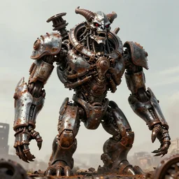 movie still buer demon chromed insanity, intricately macerated by age, sentient, dethroned goliath machine, blood turbines, hydrocracking battles, rusted, macerated, eviscerated by fimbria wires, bicornate fungal pit, brass sheen rotting, by alberto bontempi, jack kirby, alex ross, shigeru komatsuzaki
