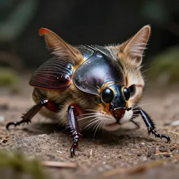 a scarab - cat - hybrid. animal photography,