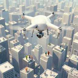 wimmel bild by martin handford, by hiro kamigaki, tiny creatures in a huge city, looking down from above, drone perspective, digital art, surrealism,