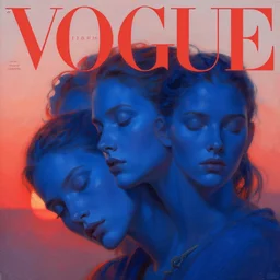 3 d, sci - fi, sunrise, sleepy fashion model face, blue faces, sun, cinematic, vogue cover style, poster art, light red and deep blue mood, realistic painting, intricate oil painting, high detail, figurative art, multiple exposure, poster art, 3 d, by tooth wu and wlop and beeple and greg rutkowski