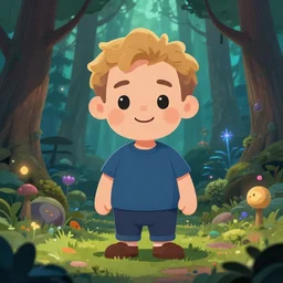 a cartoonish cute anthropomorphic mark zuckerberg is in a mystical forest full of wonders, pine trees, magical atmosphere, trending on artstation, 30mm, by Noah Bradley trending on ArtStation, deviantart, high detail, stylized portrait H 704