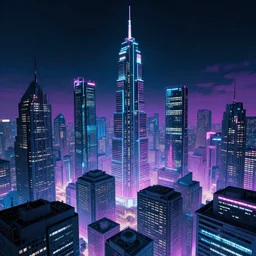 a vaporwave cyber - punk looking city