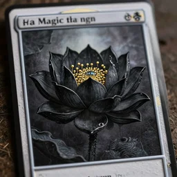 a beautiful and hyperdetailed tarot card of a black lotus flower, in the style of magic the gathering!!!! 8 k, volumetric lighting, cinematic, find detail, cell shaded, intricate detail, octane render, art by andreas rocha and alayna danner and adam paquette and greg rutkowski