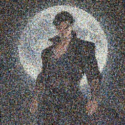 Dio Brando posing dramatically with a full moon behind him, concept art, trending on artstation HD