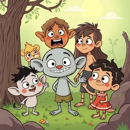 otherwordly beings in cartoon style