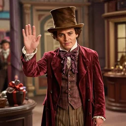 film still of Johnny Depp as Willy Wonka in Willy Wonka and the Chocolate Factory 1971