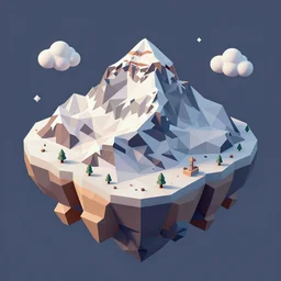 floating island with mount everest in the sky, low poly, isometric art, 3d art, high detail, artstation, concept art, behance, ray tracing, smooth, sharp focus, ethereal lighting