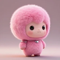 high quality 3 d render hyperrealistic very cute big pink little spherical creature, plush mascot, short spiky dense fluffy smooth hair, isometric 3 d, pink fluffy fur, 1 5 0 mm, beautiful natural soft light, rim light, smooth background, artstation, ultra detailed, elegant, ultra detailed, metallic armor, octane render