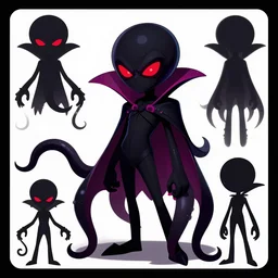 character design sheets for a new sinister vampire squid character, artwork in the style of splatoon from nintendo, art by tim schafer from double fine studios, black light, neon, spray paint, punk outfit, tall thin toothpick like frame, adult character, fully clothed, color explosion, spray paint, colorful, gothic rainbow, sparkles and glitter, pop art