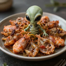 photorealistic picture of alien food