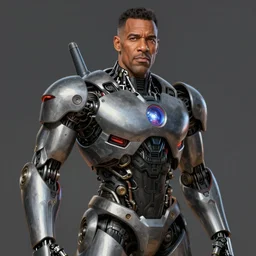 Steve Harvey as Cyborg, digital painting, highly detailed