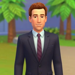 fractal mark zuckerburg in the style of sims 3 d