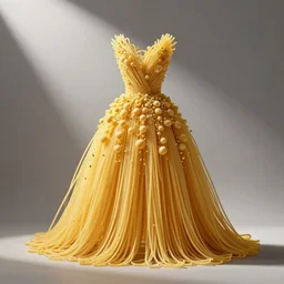 a dress made out of spaghetti