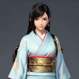 tifa lockhart portrait, pale blue and gold kimono, art by artgerm, wlop, loish, ilya kuvshinov, 8 k realistic, hyperdetailed, beautiful lighting, detailed background, depth of field, symmetrical face, frostbite 3 engine, cryengine,