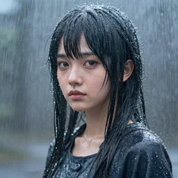 anime human portrait made out of rain, beautiful, intricate detail, rendered in octane, unreal engine, realistic