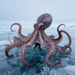 organism 4 6 - b shape shifting octopus, telepathy, telekinesis, psychological toxins, hyperrealism, russian research team, frozen lake antarctica, real, real life, lifelike