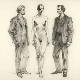 abstract full body charcoal sketch by art frahm and vladimir volegov