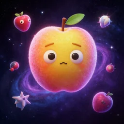 cosmic random fruit portrait, pixar style, by tristan eaton stanley artgerm and tom bagshaw.