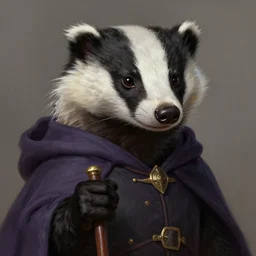 a detailed portrait of a badger wizard, by justin gerard and greg rutkowski, digital art, realistic painting, dnd, character design, trending on artstation