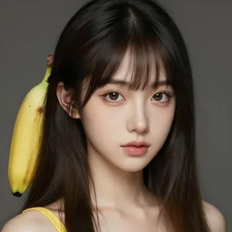 character concept art of an anime banana goddess | | cute - fine - face, pretty face, realistic shaded perfect face, fine details by stanley artgerm lau, wlop, rossdraws, james jean, andrei riabovitchev, marc simonetti, and sakimichan, trending on artstation