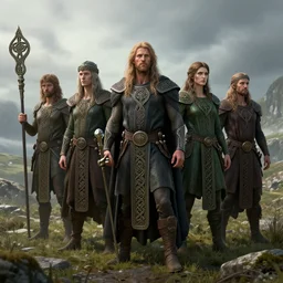 celtic people, digital art, ultra realistic, ultra detailed, ultra wide lens, art by greg rutkowski